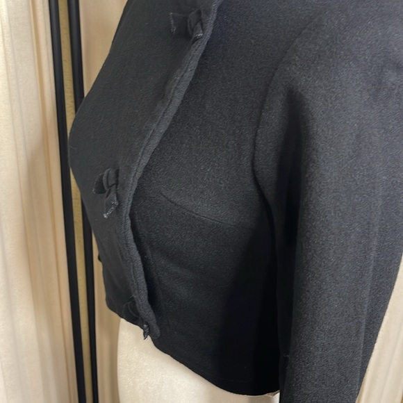 VINTAGE- GAY GIBSON 30’S-50’S DOUBLE BREASTED BLACK CROPPED CARDIGAN XS - Picture 10 of 16